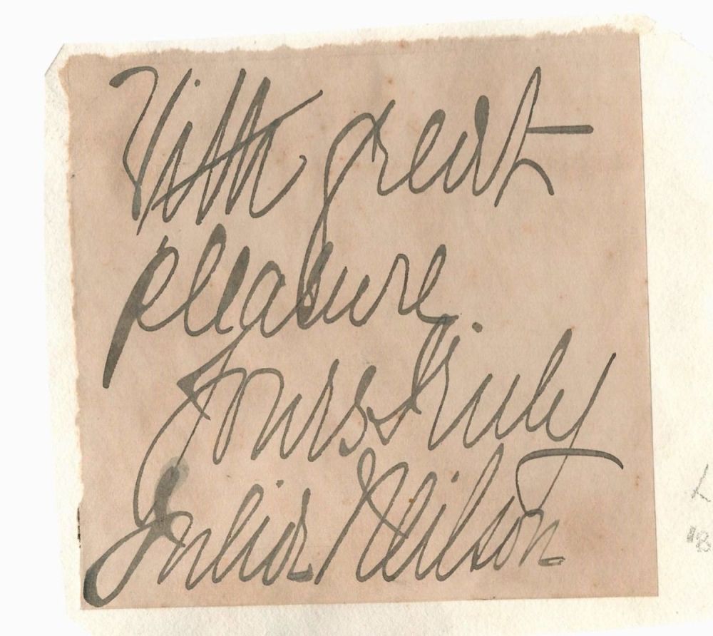 Lot 381: Julia Neilson signed 5x4 album page. Julia Emilie...