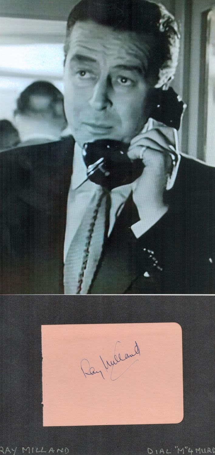 Lot 382: Ray Milland signed 6x4 signed album page and...