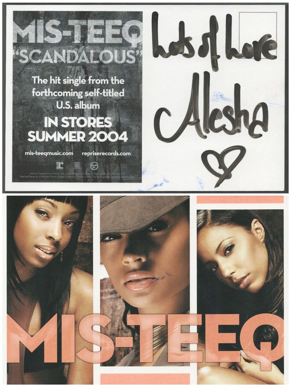Lot 394: Singer, Alesha Dixon signed 6x4 colour Mis-Teeq promo...