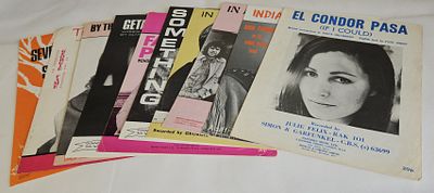 Music Sheet Collection. Julie Felix, Don Fardon, Whitney/Chapman, John Birch, Rosetta