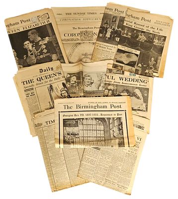 Vintage Newspaper Collection. Evening Post 1984, Birmingham Post 1952, Daily Mail 1947, The