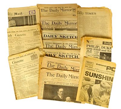 Vintage Newspaper Collection. Evening Post 1981, Daily Mail 1952, The Daily Mirror 1916, Daily
