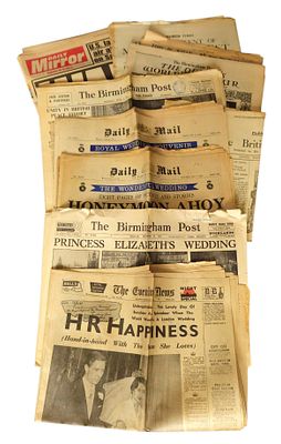 Vintage Newspaper Collection. Daily Mirror 1991, The Evening News 1960, The Birmingham Post