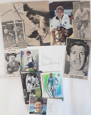 Sport Autograph Collection. Peter Beardsley, John Ball, Peter Broadbent, Martin Petrov, Michael