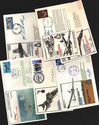 Signed FDC Collection. John Alfred Potter RAF, Pilot G.D. Andrews, Captain D.F. Wimble, Captain
