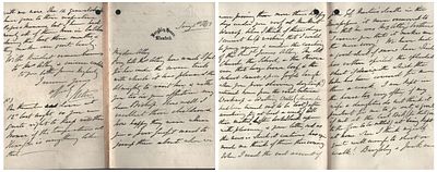 Handwritten letter dated 5th January 1853 from Burghley House Stamford. Addressed to My dear