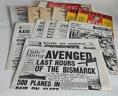 Past Times Headlines of the Second World war reproduced Newspapers collection. Good condition.
