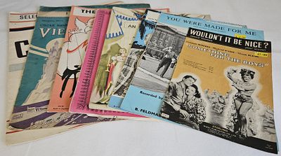 Music Score Sheet Collection. Viennese Nights, South Pacific, Dear Miss Phoebe, Something for