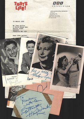 Entertainment Autograph Collection. Esther Rantzen, Val Doonican, Freddy Davies and more. 9 in