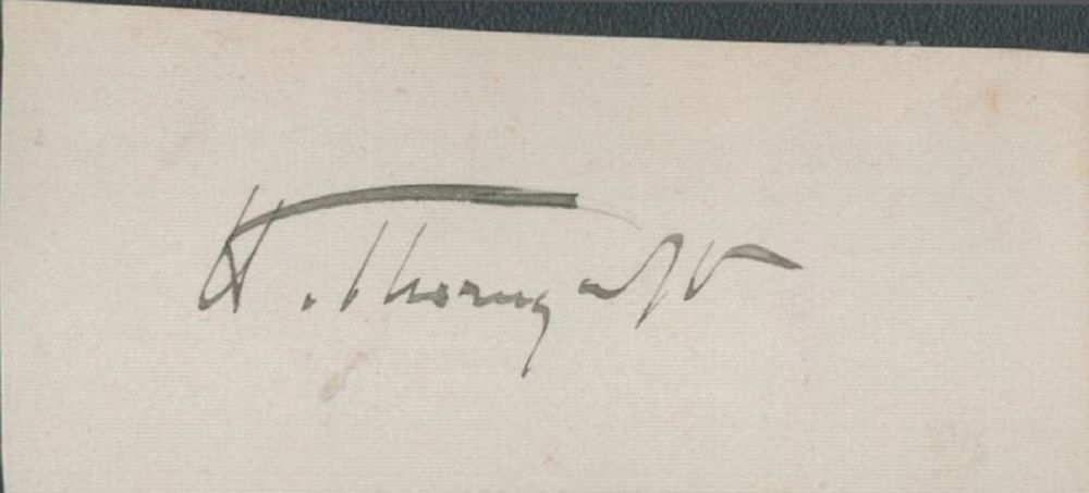 Lot 421: Sir William Hamo Thornycroft signed 3x1 irregular page...
