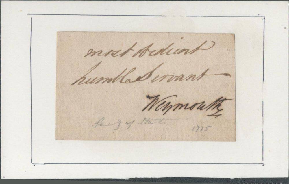Lot 425: Thomas Thynne, 1st Marquess of Bath signed 6x4...