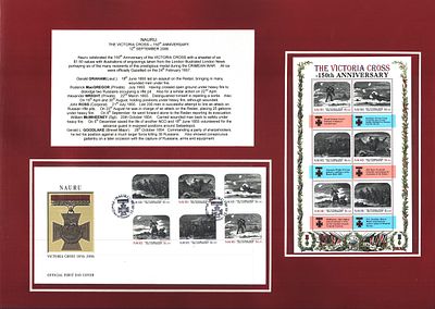 Naru Victoria Cross 1856-2006 mounted Official FDC double PM Naru First Day of Issue 12.09.06
