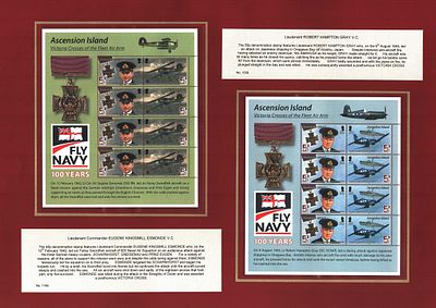 Ascension Island Victoria Crosses of the Fleet Air Arm issued 7th May 2009 stamp sheet mounted