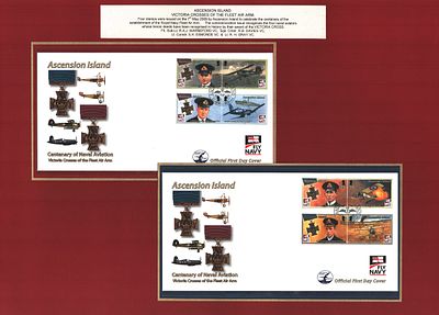 Ascension Island Victoria Crosses of the Fleet Air Arm mounted FDC display includes 2