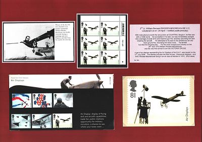 2nd Lt William Bernard Rhodes Moorehouse V.C mounted stamp sheet and phq card display includes