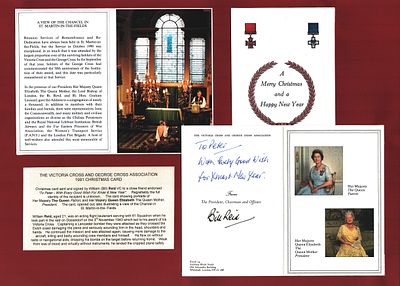 Fl Lt William Reid VC mounted signature display includes signed Victoria Cross and George Cross