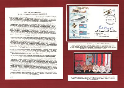 WW II Fl Lt William Reid VC and AVM Johnnie Johnson mounted FDC display includes double signed