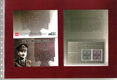 The First Victoria Cross mounted stamp sheet displays honouring Captain Neville Howse. Good