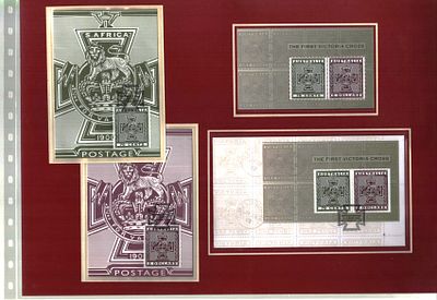 The First Victoria Cross mounted stamp sheet display includes 6 Australia stamps PM First Day