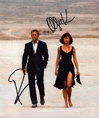 James Bond - Daniel Craig and Olga Kurylenko (as Camille) - a dual signed 9x8 inch photo from