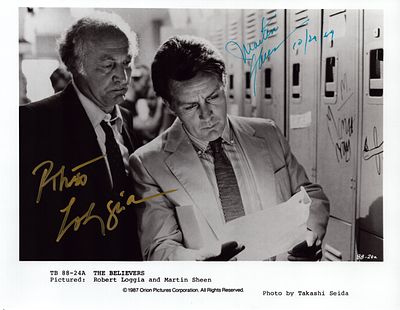 Robert Loggia (1930-2015) and Martin Sheen (1940-), a dual signed 10x8 inch photo from the film