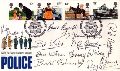 The Great Train Robbery. A Police FDC, signed by 10 of the major criminals in the gang, all now