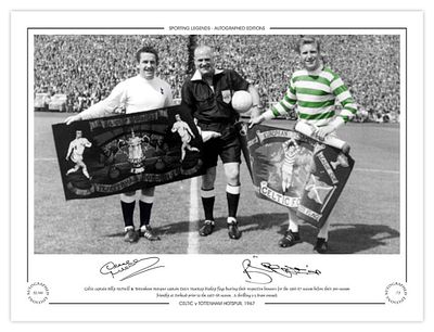 Autographed BILLY McNEILL / DAVE MACKAY 1967 - Colorized limited edition measuring 16 x 12