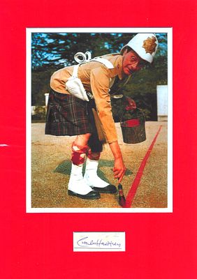 CHARLES HAWTRY (1914-1988) Actor signed Page with 12x17 mounted ‘Carry On’ Photo Display Good