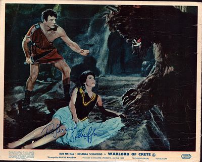 ROSANNA SCHIAFFINO (1939-2009) Actress signed ‘Warlord Of Crete’ 8x10 Lobby Photo Good