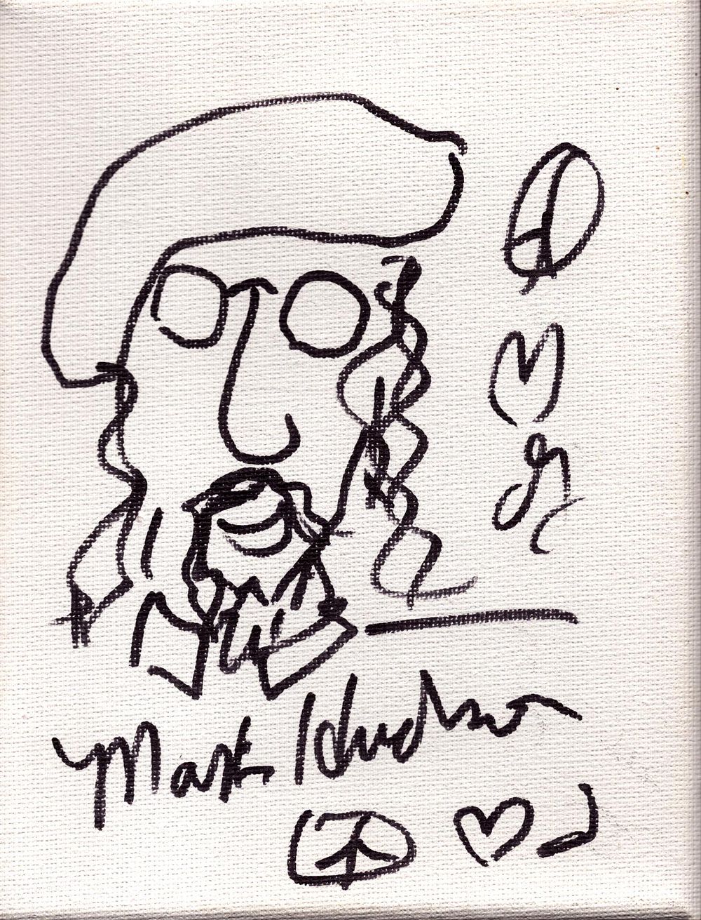 Lot 206: Mark Hudson American Record Producer signed hand drawn...