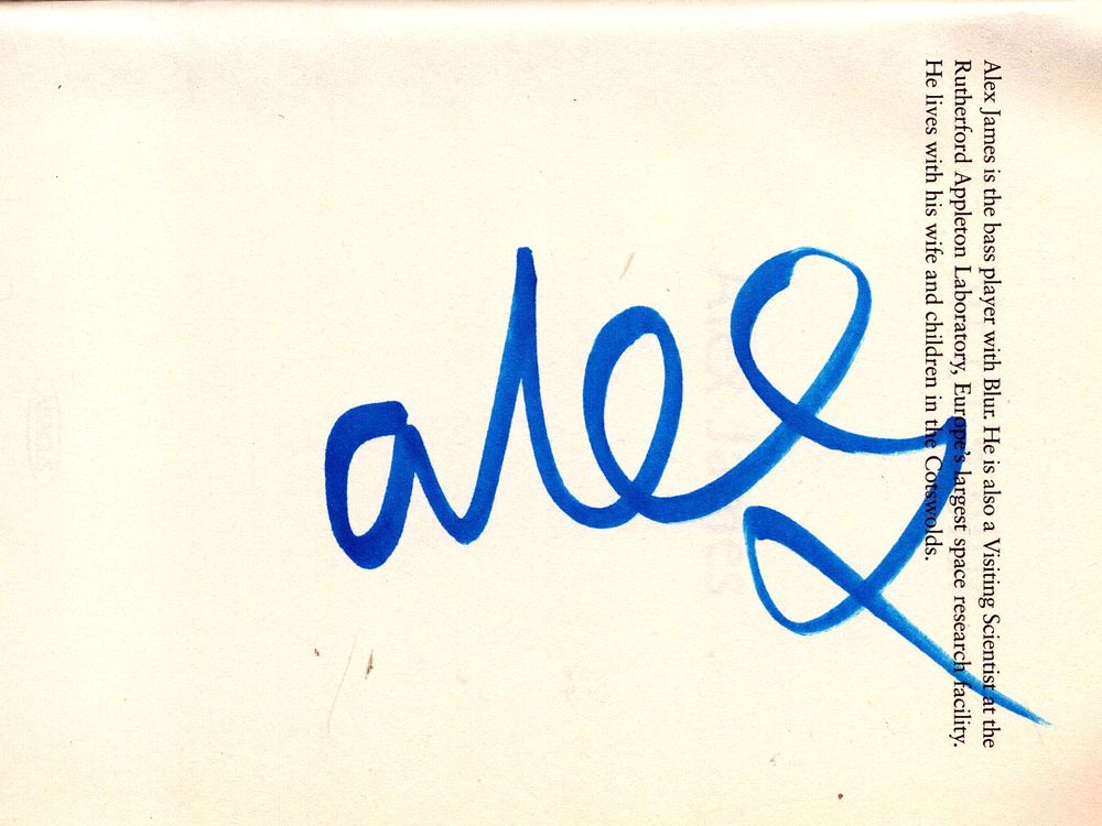 Lot 210: Alex James signed Bit of a blur softback...