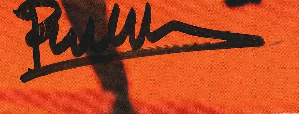 Lot 224: Phil Collins irregular cut signature piece. Good condition....