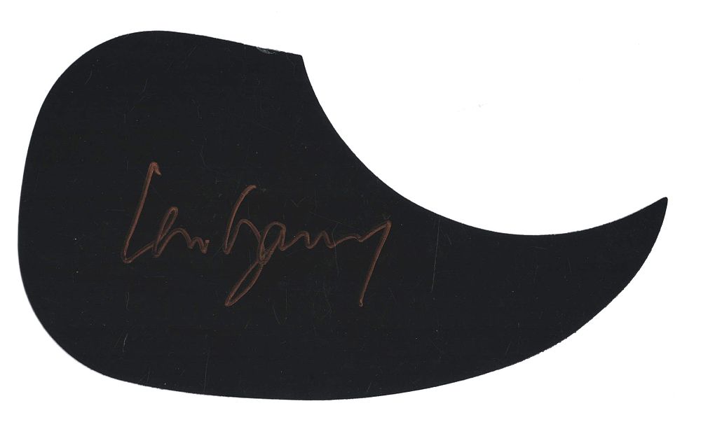 Lot 226: Len Garry signed acoustic guitar pickguard. Good condition....