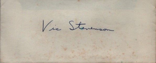 Lot 229: Vic Stevenson signed envelope. Some tape marks. Good...