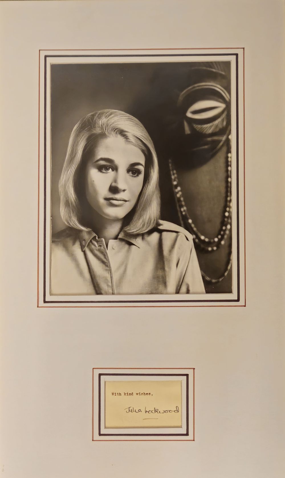 Lot 238: Julia Lockwood signature piece mounted below black and...