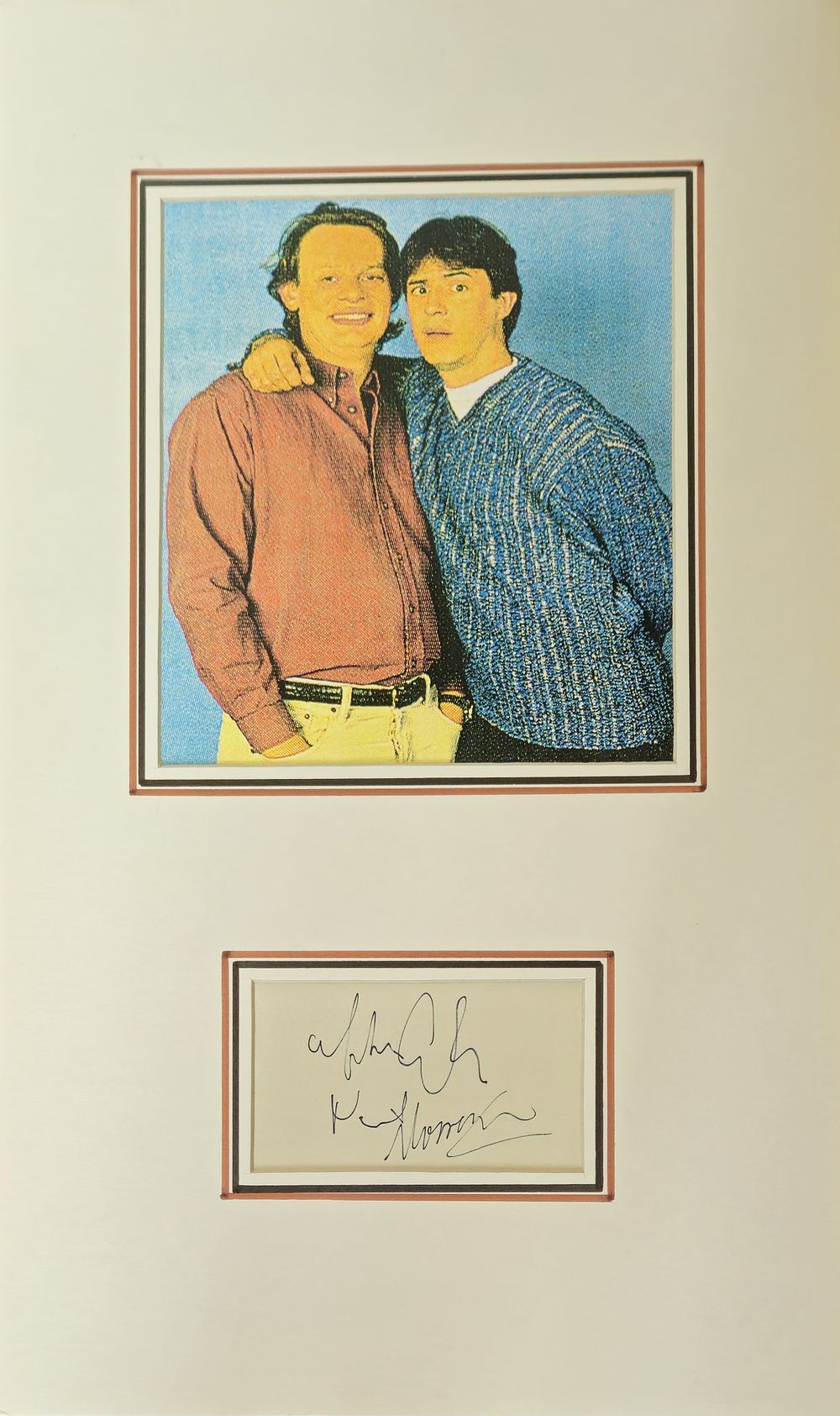 Lot 244: Martin Clunes and Neil Morrissey signature piece mounted...