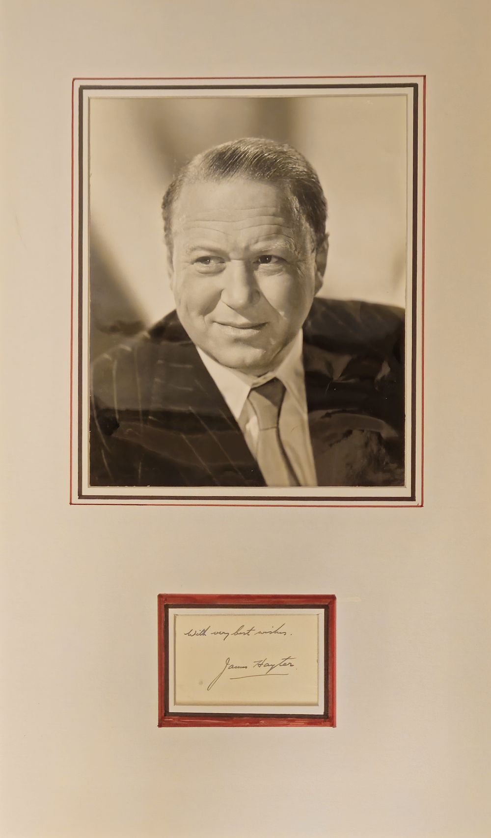 Lot 250: James Hayter signature piece mounted below black and...