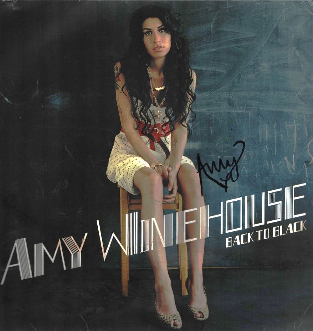 Lot 281: Amy Winehouse signed Back to Black album cover...