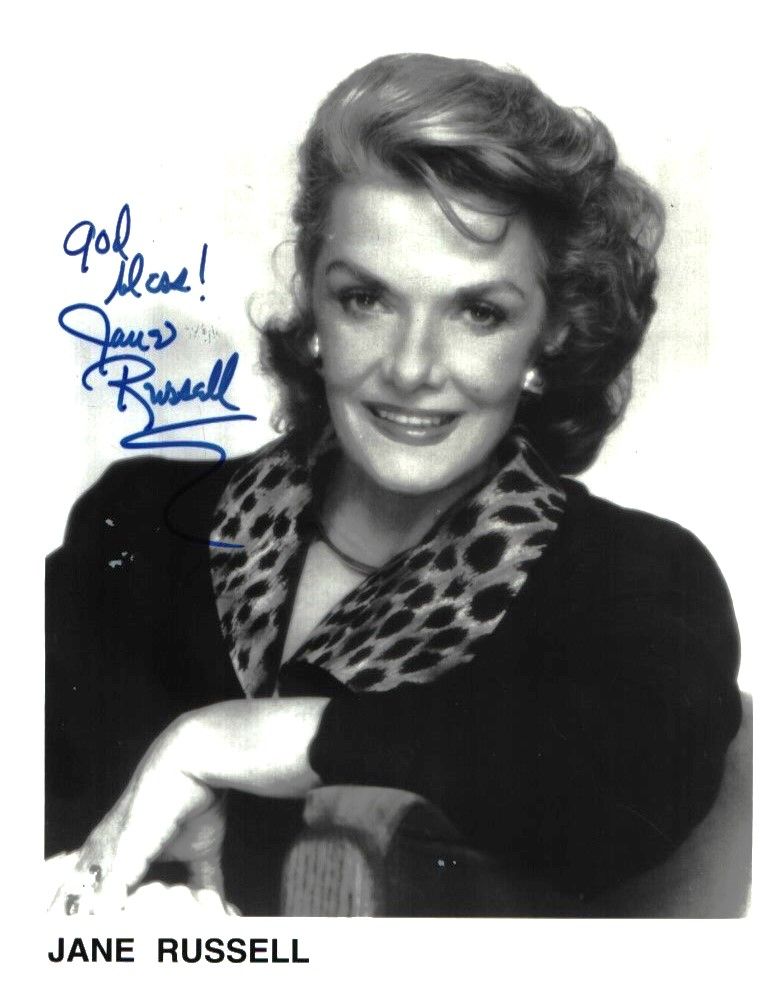 Lot 293: Jane Russell signed 10x8inch black and white promo...