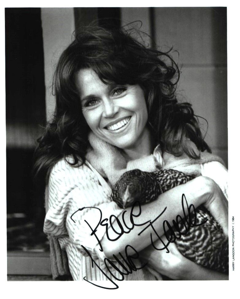 Lot 304: Jane Fonda signed 10x8inch black and white photo....