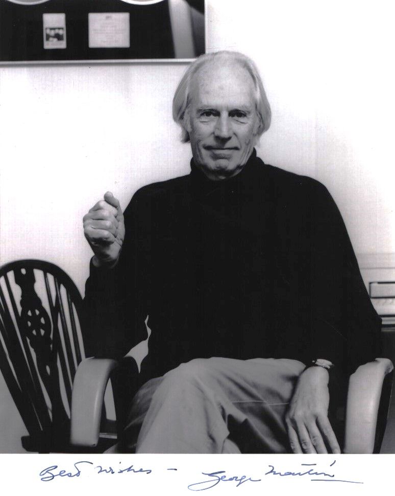Lot 308: George Martin signed 10x8inch black and white photo....