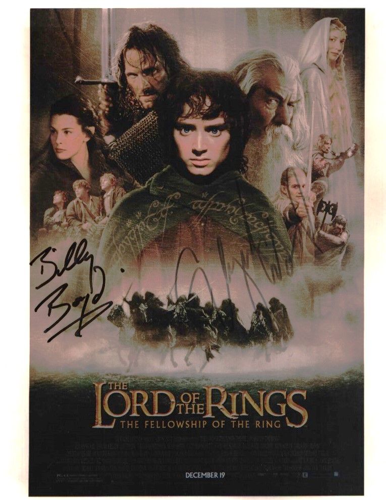 Lot 327: Billy Boyd signed Lord of the Rings 10x8inch...