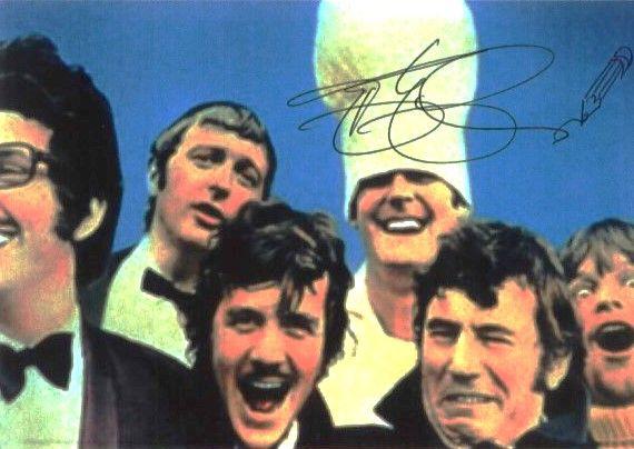 Lot 337: John Cleese signed 6x4inch Monty Python photo card....