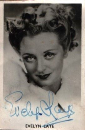 Lot 340: Evelyn Laye signed 5x3inch vintage black and white...
