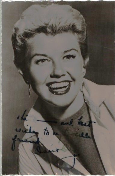 Lot 342: Doris Day signed 6x4inch black and white photo....