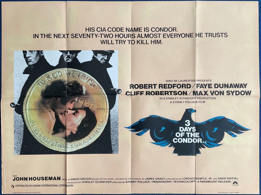 Lot 518: 3 Days of The Condor Original Cinema, Movie...