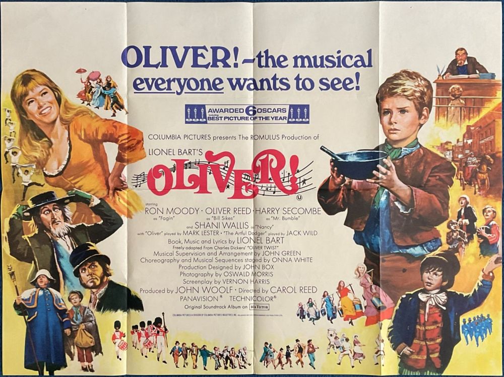 Lot 562: Oliver Original Cinema, Movie Poster starring Ron Moody,...