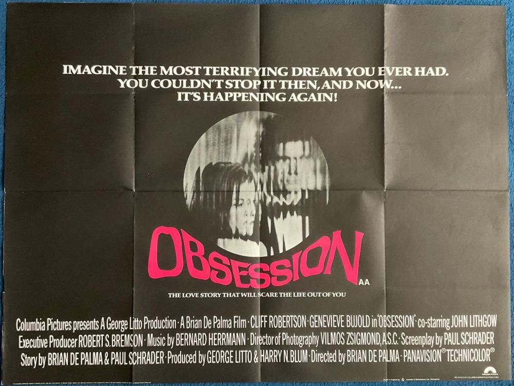 Lot 565: Obsession Original Cinema, Movie Poster starring Cliff Robertson,...