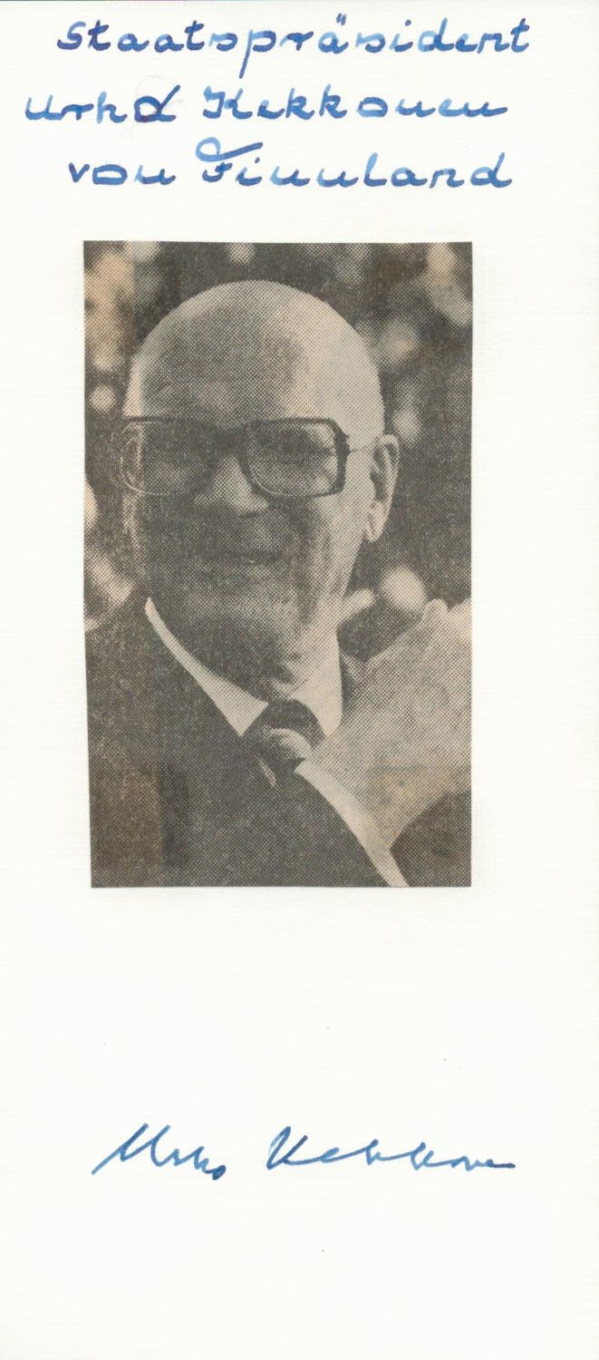 Lot 646: Former President of Finland Urho Kaleva Kekkonen Signed...