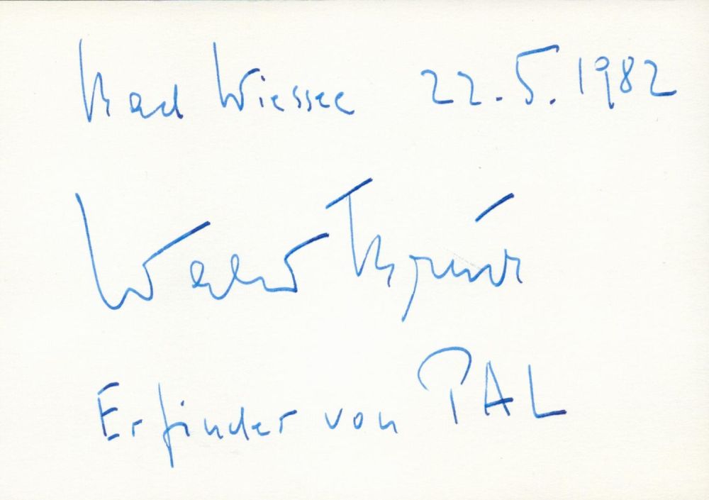 Lot 652: pioneer of German television Walter Bruch Signed 6x4...